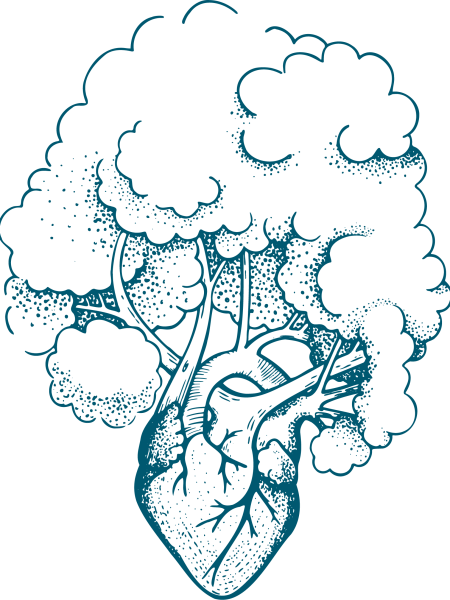 Illustration arbre bleu